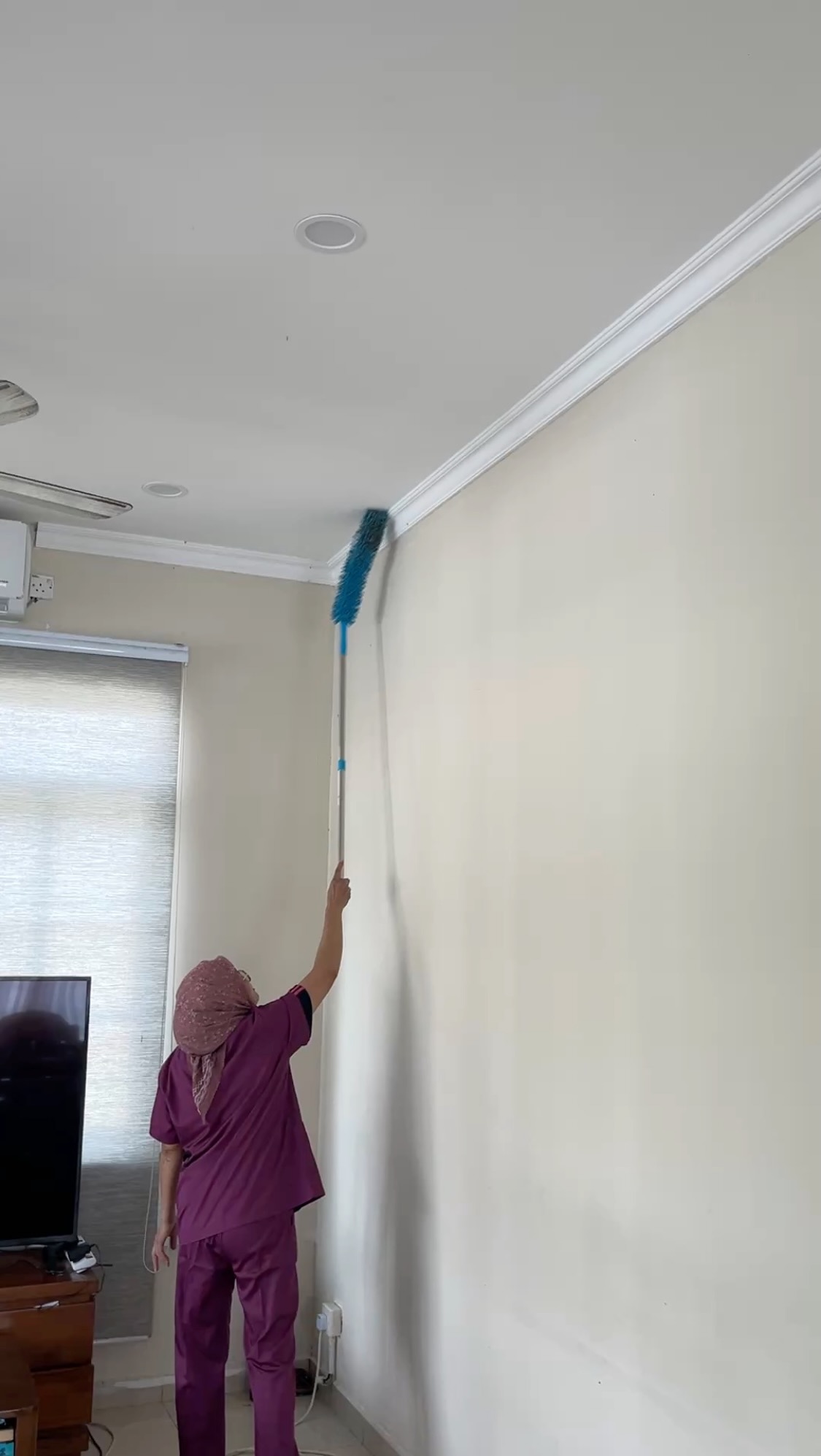 Professional cleaner at work