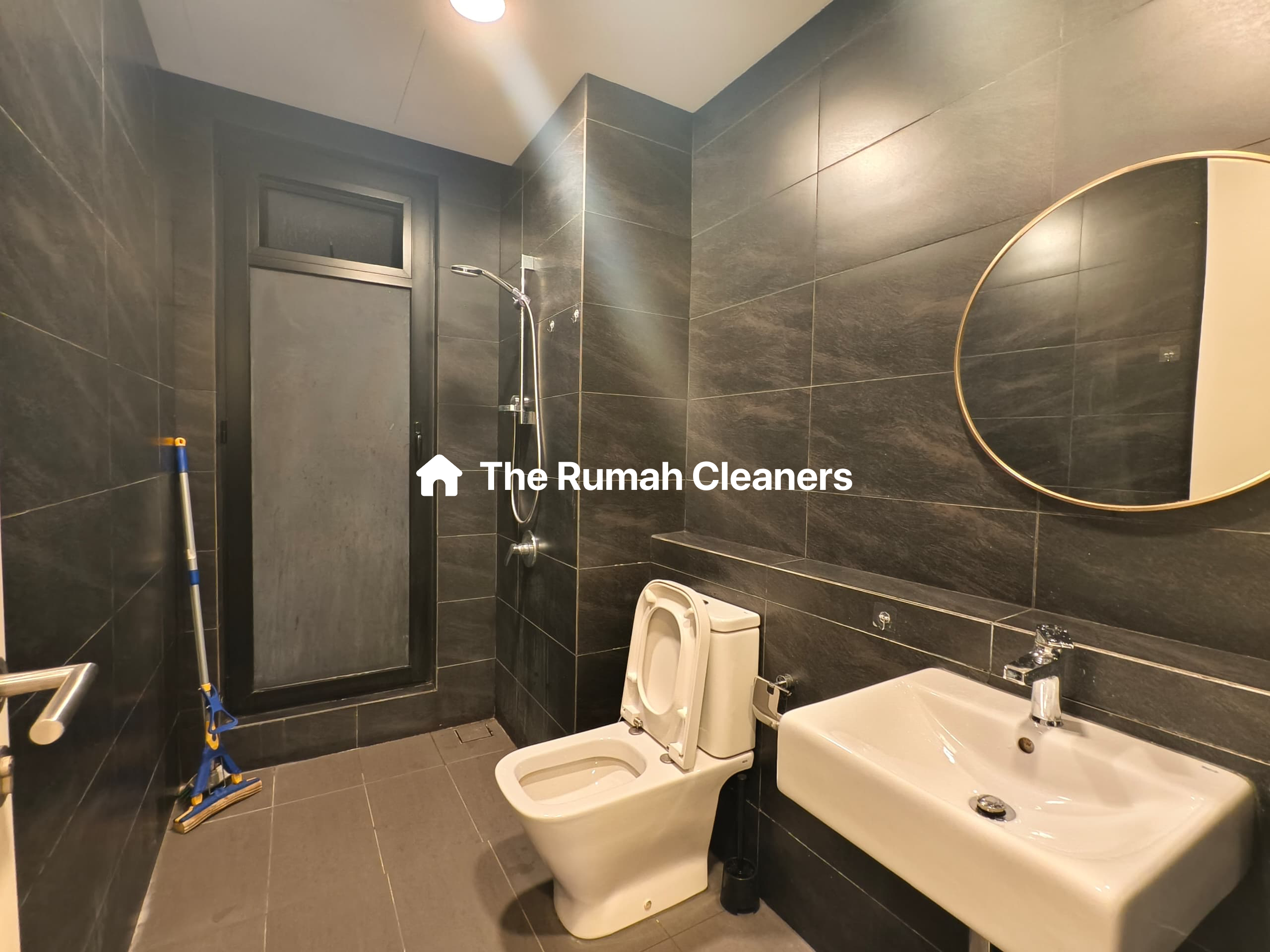 Spotless bathroom after professional cleaning